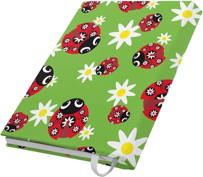 Dreaweet Ladybug Book Covers for Book Lovers Book Sleeve Stretchable Book Cover for Hardcover,Green Paperback Book Sox Book Sleeves 9" X 11" School Book Protector Pouch