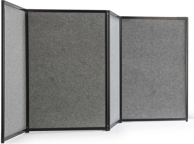 Trade Show Presentation Board, 4 Panels Fit 8-Foot Table, Double Sided, Choose with or Without Lights