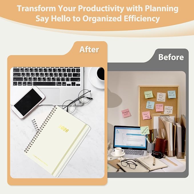 2026 Planner, Weekly and Monthly Calendar Planner Agenda, Jan 2026 - Dec 2026, Planning Academic Book, Office Desk Accessories and School Supplies - A5 (6.3'' x 8.5'')
