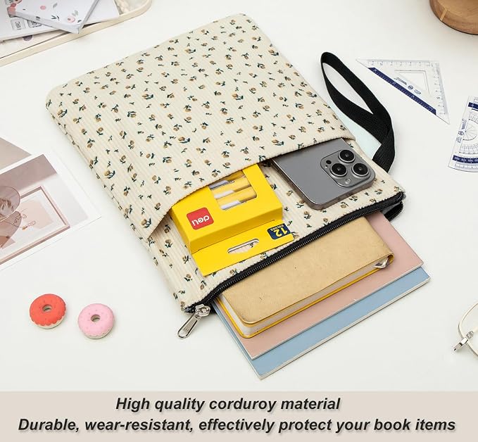 Book Sleeve, Book Covers for Paperbacks with Zipper, Book Lover Gifts
