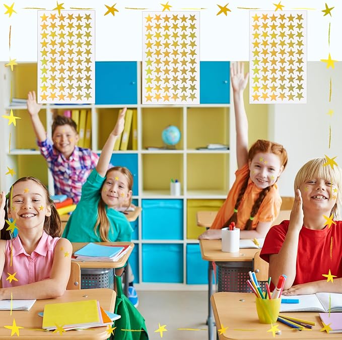 ONEDONE Gold Star Stickers for Kids Reward 2400 PCS 0.6" Small Star Reward Stickers for Kids Behavior Chart School Classroom Teacher Supplies