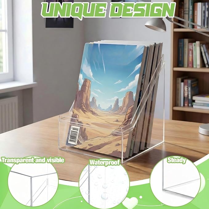 Novabright 2 Pack Clear Acrylic Comic Book Storage Boxes, 7.9 x 7.5 x 11.4 Inch Comic Book Organizer Boxes, Sturdy Bins Cabinets with Lids, Suitable for Magazine Collection and Displaying Collectible