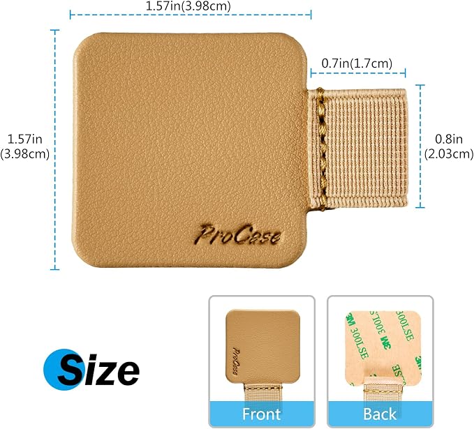 ProCase (5 Pack Pen Loop Holder for Notebooks Journals Planners Tablet Case, Self Adhesive Leather Pencil Holder with Elastic Loop for Pens, Apple Pencil, Stylus Pen -Brown