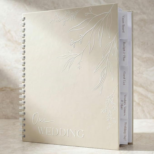 Beautiful Minimalistic Wedding Planner Book and Organizer - Enhance Excitement and Makes Your Countdown Planning Easy - Unique Engagement Gift for Newly Engaged Couples, Future Brides and Grooms