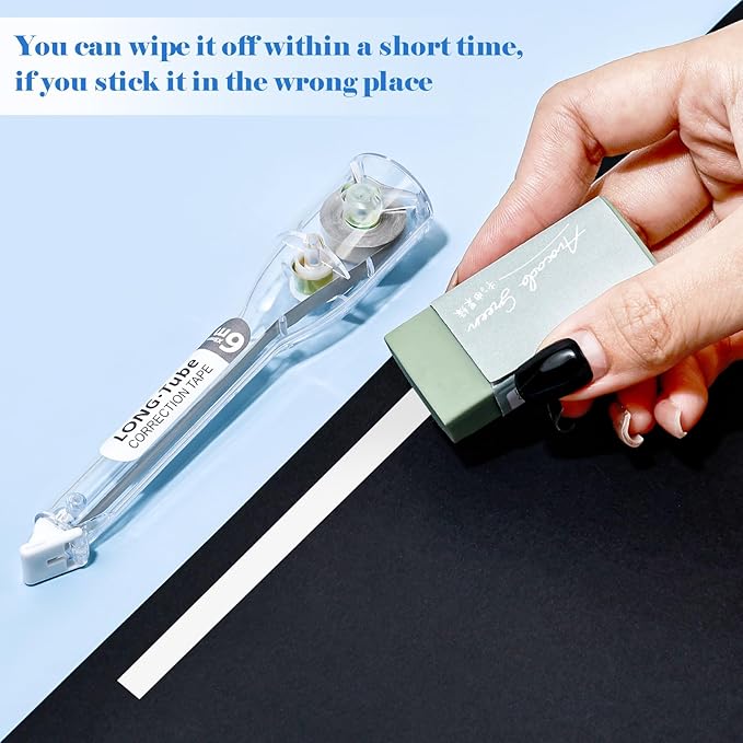 BAYTORY 5Pcs Correction Tapes, Aesthetic White Pull Out Tape Pens, Smooth and Quick Dry Tape, Easy to Use Pen-Style Applicator for Study Supplies and Office Products (Transparent)