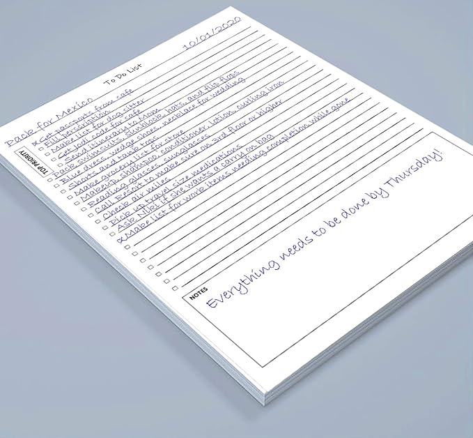 Life Charge TO DO List Planner Notepad, 60 Page Planning Pad. Undated ToDo Checklist w/Priority & Note Sections. Organize & Track Projects, Clients or Daily Tasks. 8.5 X 11, A4 Tear Sheets.
