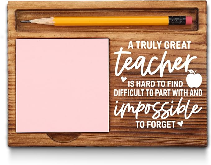 Teacher Sticky Note Holder, Thank You Teacher Appreciation Gifts from Student Self-Stick Note Pad Holders GSH21