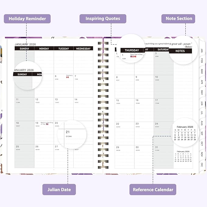 2026 Planner, Weekly and Monthly Calendar Planner Agenda, Jan 2026 - Dec 2026, Planning Academic Book, Office Desk Accessories and School Supplies - A5 (6.3'' x 8.5'')