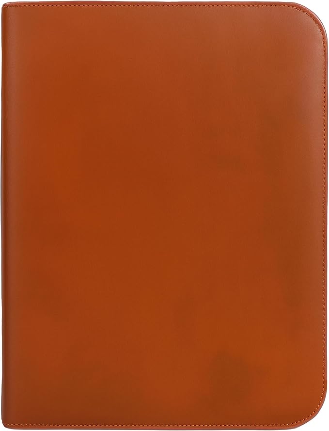 OLDE YORK Leather Padfolio — Leather Binder Portfolio for Men, Padfolio for Men & Women — 100% Authentic Top-Grain Leather (Light Brown)