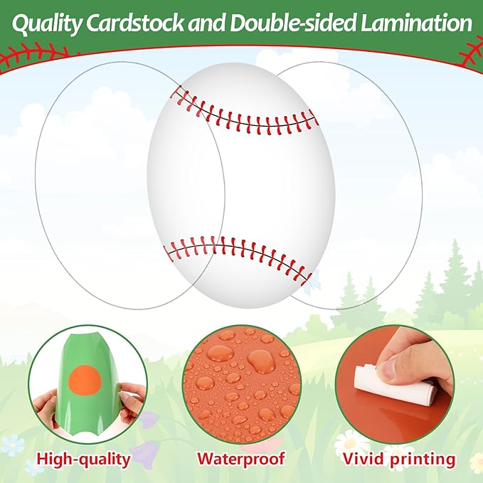 48pcs Baseball Bulletin Board Set for Back to Classroom Decorations Baseball Sports Bulletin Set Baseballs Paper Cutouts for Back Preschool Classroom Baseballs Sports Party School Wall Decor Supplies