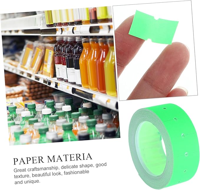 VILLCASE 5000pcs Self-Adhesive Price Tag Paper for Retail Fluorescent Pricing Labels Marking Paper for Supermarket Tagging for Product Display and Organization