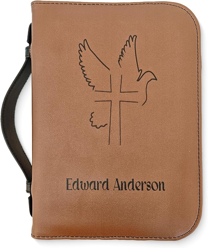 Personalized Bible Cover Custom Leather Bible Case with Handle Bible Study Accessories Supplies Christian Gifts