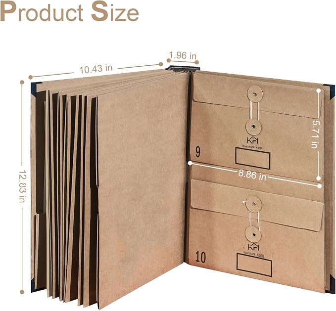 Expandable Important Document Organizer for Family Records, Large Capacity Accordion File Folder with Tabs and Pockets for Passport, Birth Certificate and Legal Documents