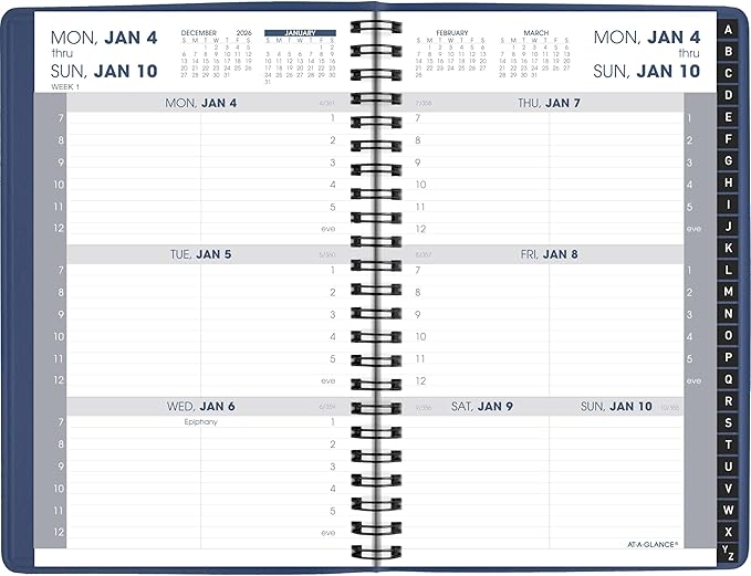 AT-A-GLANCE 2027 Appointment Book Planner, Weekly, 5" x 8", Hourly, Blue (701082027)