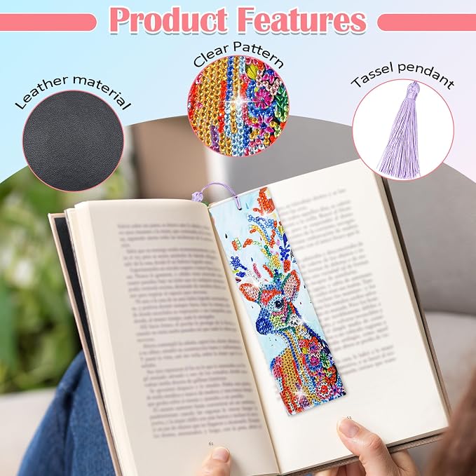 6 Pcs Diamond Painting Bookmark, Animal DIY Book Makers for Adults Book Lovers, Diamond Art Beginners, Small Diamond Art Kits, Paint by Art Crafts Supplies Gift for Women Girls (Dog)