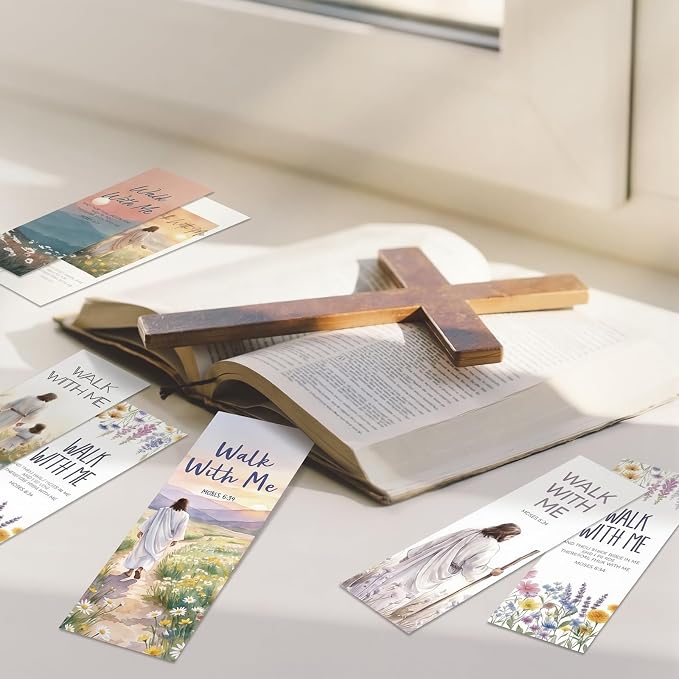Eaasty 100 Pcs LDS 2026 Youth Theme Bookmarks, Walk with Me Bookmarks for The Church of Jesus Christ, Latter-Day Saints Mormon Church Gifts