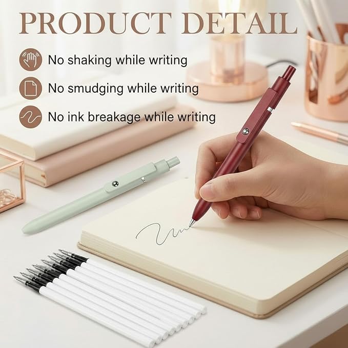 Epakh 20 Pack Gel Pens Refills Bulk 0.5mm Dual Ball Cs Tip for Click Pens Retractable Gel Pen Refills, Quick Dry Smooth for Writing Journaling Taking Notes School Office Home Supplies(Black Ink)