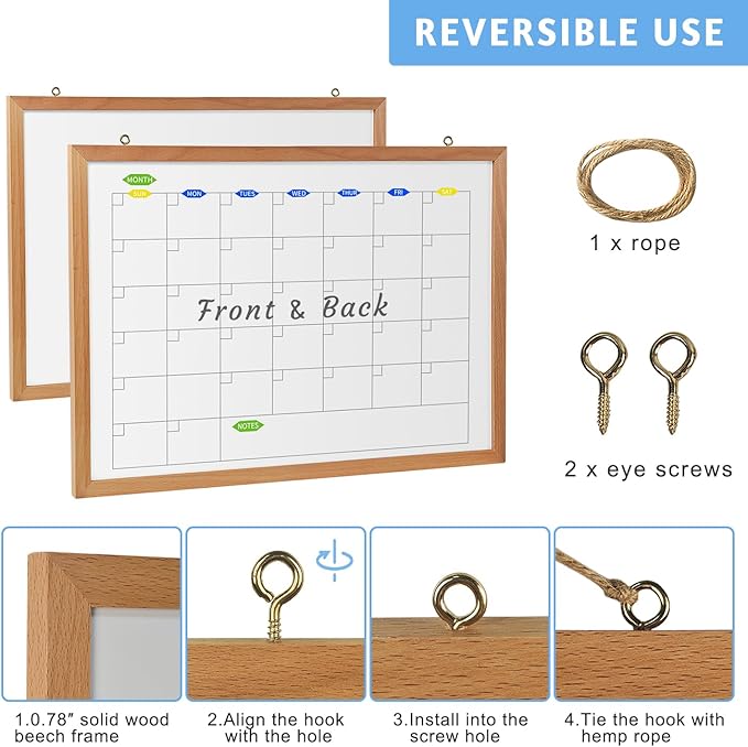RXMC RUIXUANBOAD whiteboard 17.9x12.6 inch Magnetic Double-Sided, Dry Erase Board Writing Board, Suitable for Home Office Teaching, Equipped with 3 Marker pens and 4 Magnets (Standard3)