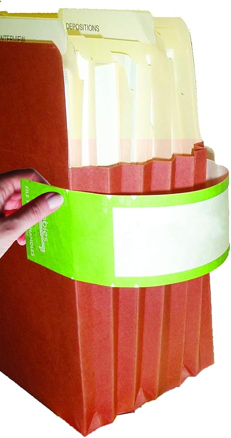 Tabbies File Pocket Handles, 9.63 x 2, Green/White, 4/Sheet, 12 Sheets/Pack