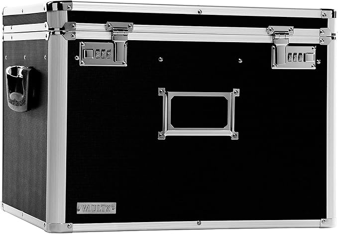 Vaultz Locking File Storage Chest, Two-Handled, Letter/Legal File Storage