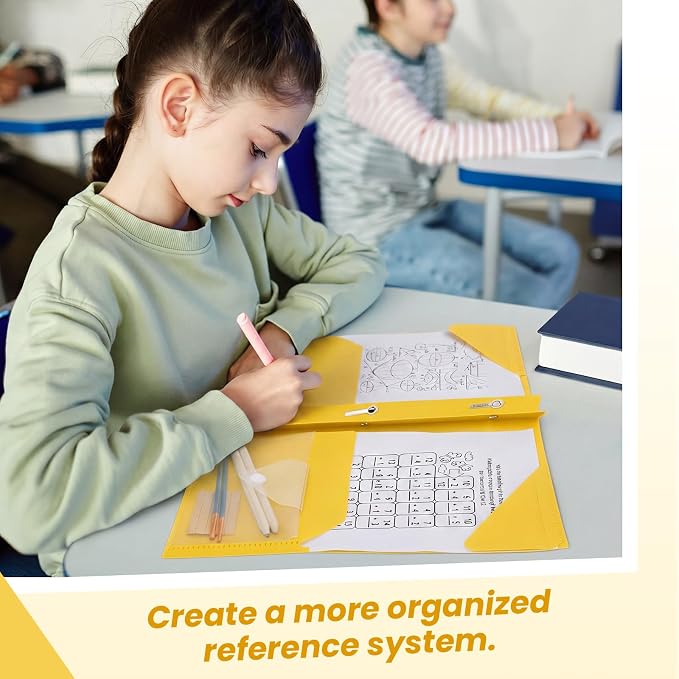 Kosiz 24 Pcs 2 Pocket Folders with Prongs, Paper Folders with 2 Pockets and 3 Prongs Fit Letter Size Paper, Back to School File Document Organizer for School Office Home Supplies (Yellow)