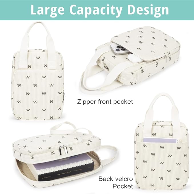 Bible Cover for Women, Bible Case,Carrying Bible Bag Scripture Case Church Bag Bible Protective with Font & Back Zippered Pocket