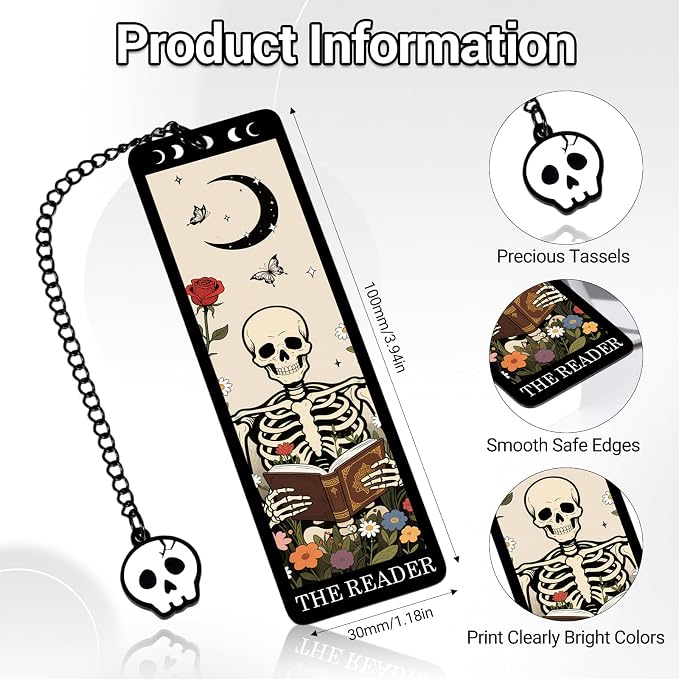 Funny Bookmarks for Women Men Adults - Scream Merch for Women Scream Merchandise Accessories Gifts Book Marks for Reading Girls Goth Boo Basket Stuffers Ghostface Merch Gothic Bookmark for Book Lovers