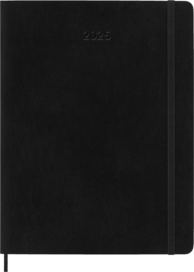 Moleskine Classic 12 Month 2025 Weekly Planner, Soft Cover, XL (7.5" x 9.75"), Black, 144 pages