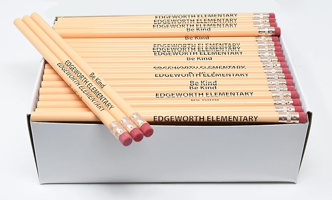 Pencil Guy Promotional Personalized Imprinted Cream Round Pencils.-500 per box. 19 colors to choose from!