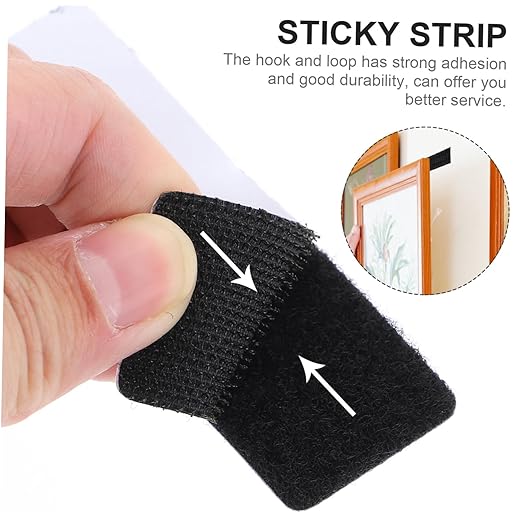 40pcs Fixing Adhesive Strips Sticky Fasteners Hook and Loop Double Sided Tape for Wall Hanging