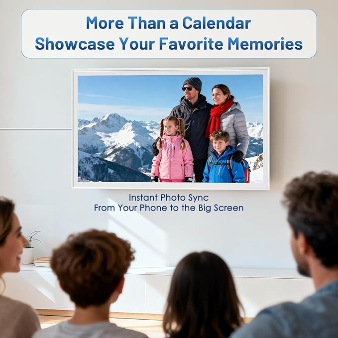 32 Inch Digital Calendar, Electronic Chore Chart, Smart Weekly and Monthly Planner 1920 * 1080P IPS Touchscreen Wall Calendar Rewards for Family Schedules, Meal Planning Gift