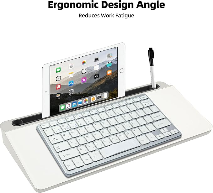 Desktop Whiteboard, Glass Dry Erase Board, Desk Board Buddy,Computer Keyboard Stand,Desk Whiteboard Organizer for Home,Office,School Supplies(Black & White)