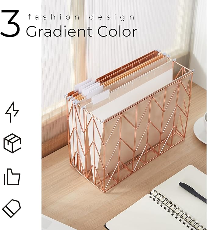 Y YOMA 36 Pack Gradient Hanging File Folders Letter Size Decorative Hanging Folder Pretty File Folder Organizer for Filing Cabinet Office Home with 1/5-Cut Adjustable Tabs, Sunny Orange