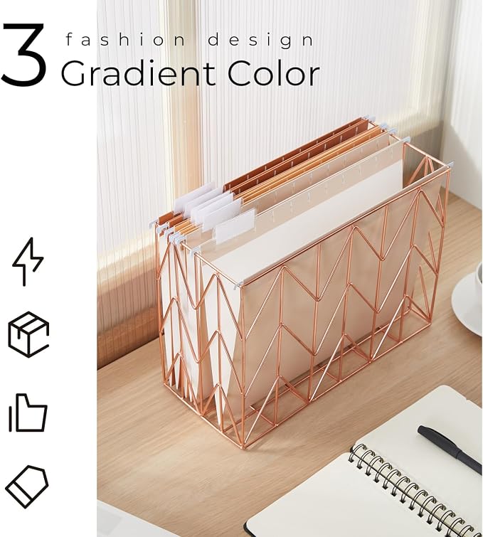 Y YOMA 36 Pack Gradient Hanging File Folders Letter Size Decorative Hanging Folder Pretty File Folder Organizer for Filing Cabinet Office Home with 1/5-Cut Adjustable Tabs, Sunny Orange