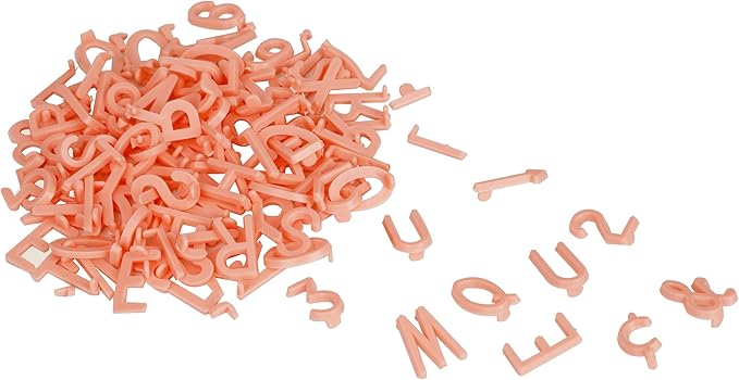 Felt Board Letters – 294-Pcs, Pink Letters for Letter Boards with Numbers and Symbols, 3/4-inch Message Board Letters for Felt Board