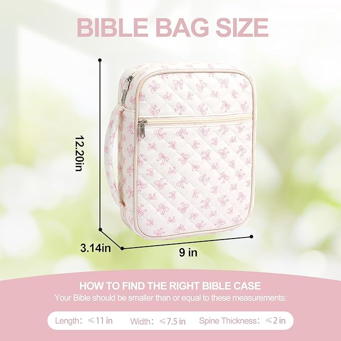 Large Bible Cover Case for Women,Bible Bag,Floral Bible Storage Bags with Zipper Pocket and Handle