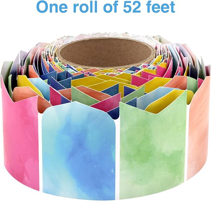 Fancy Land Watercolor Bulletin Board Border Pennants Die-Cut Scalloped Trim Border for Back to School Classroom Decorations 52ft
