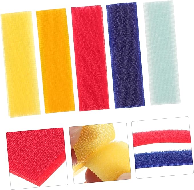 NUOBESTY 50pcs Adhesive Strips Hook and Loop Tape for Shoes Clothes Hats Double-Sided Adhesive Tapes