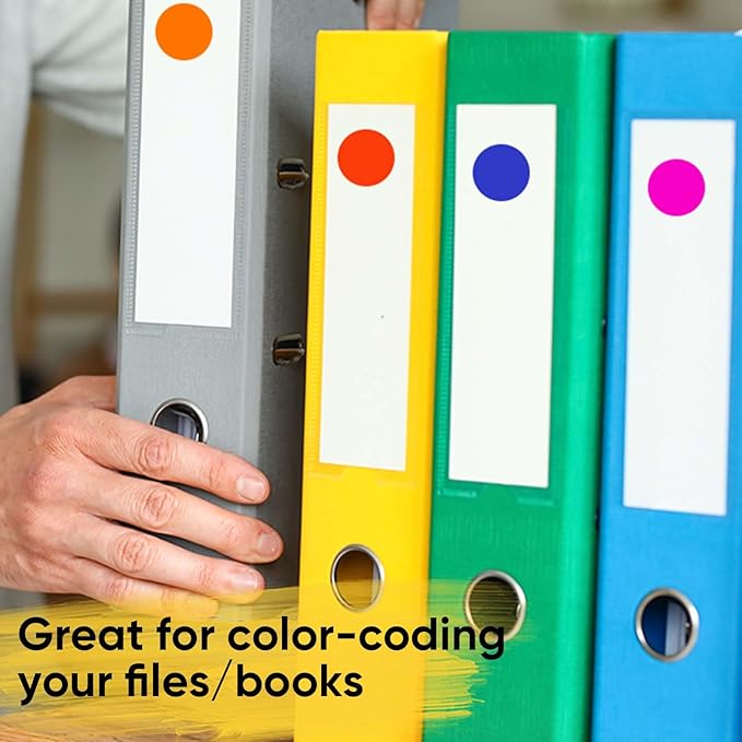 3000 PCS 1/2 Inch Colored Dot Stickers Round Color Coding Labels Circle Dots Labels Price Stickers Polka Circle Dots Sticker Label Sticker for Office, Classroom, Papers Etc