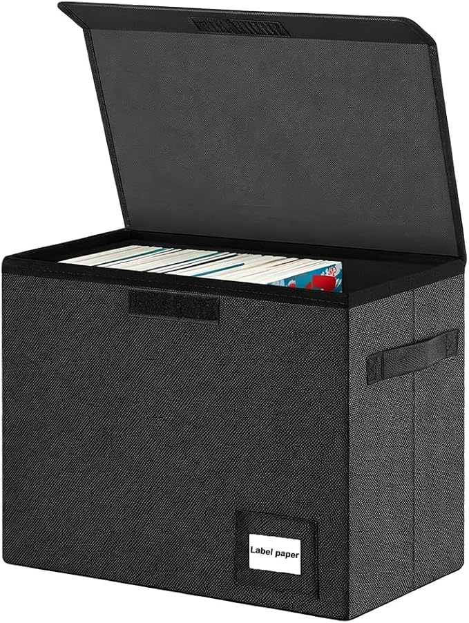 Comic Book Storage Box 15.5" X 7.5" X 11.3", Collapsible Holds 160-180 Comic Book Organizer Heavy Duty Comic Book Bin Container (1 pack, black)