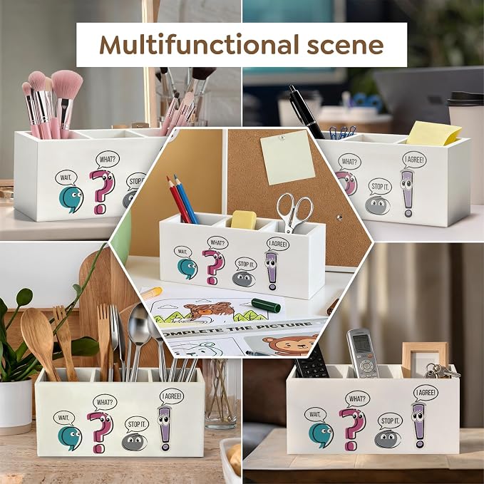 Funny Teacher Pen Pencil Holder, English Teacher Gifts Wood Desk Organizer and Accessories, Funny Grammar English Teachers Classroom Pen Holder Desk Organizer for Office Classroom Tabletop