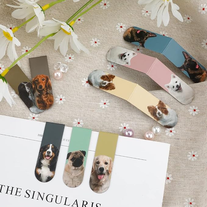 Magnetic Bookmarks - 15PCS Cute Magnet Bookmark Clips for Women, Men, Kids & Teachers - Pet Dogs Design