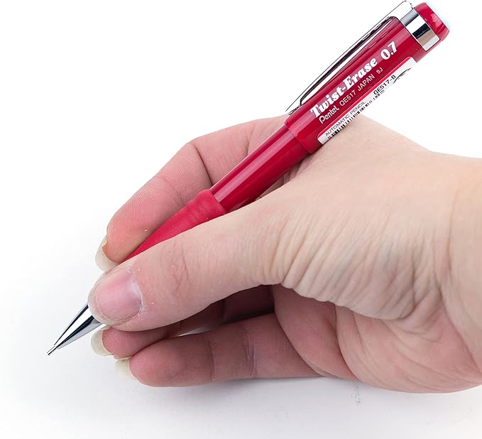 Pentel Twist-Erase III Mechanical Pencil (0.7mm), Red Barrel