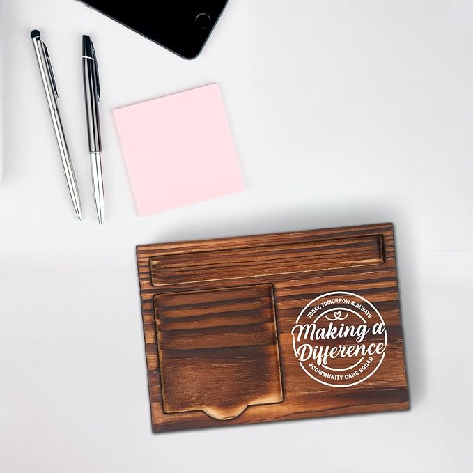 Community Care Squad Making a Difference Gift for Social Workers, Caregivers Healthcare Professionals, Functional Desk Organizer, Work Desk Retro Note Pad Holder SDZ315