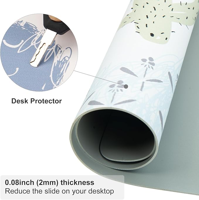 Colorful Star Large Mouse Pad, Waterproof PU Leather Abstract Desk Mat for Women Girls, Cute Desk Accessories Minimalist Home Office Decor, Kids Deak Pad Non-Slip Writing Mat 31.5" x 11.8"
