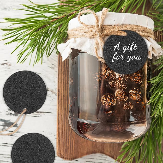 Operitacx 30 Pcs Small Double-Sided Hanging Chalkboard Tags with Twine Erasable Mini Chalk Boards for Party Wedding Holiday and Office Message Labels