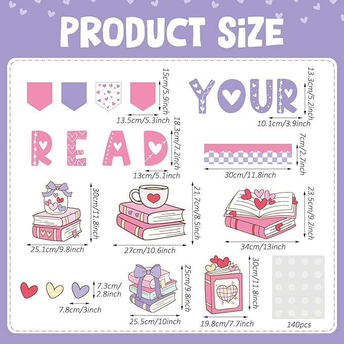 Eaasty Valentines Reading Bulletin Board Set Read Your Heart Out Classroom Bulletin Board for Library School Reading Corner Home Door Valentines Decorations