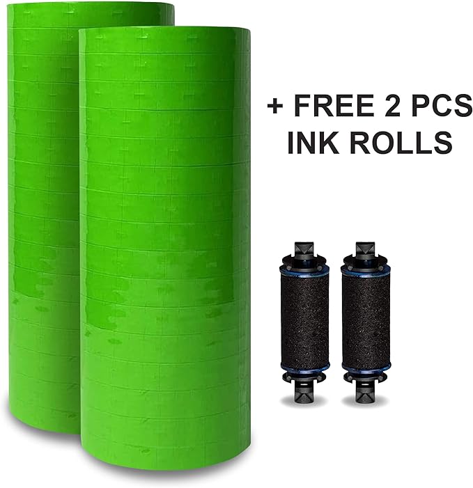 Green Pricing Labels for Monarch Price Labeler, 2 Sleeves, 32 Rolls