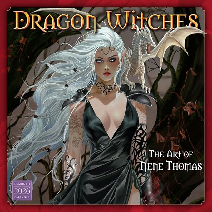 Dragon Witches 2026 Wall Calendar, 12-Month Fantasy Calendar — The Art of Nene Thomas, 12" x 12", Monthly Calendar and 2026 Planner with Large Grids for Office or Home