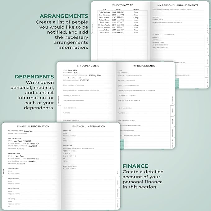 Clever Fox End of Life Planner – Final Arrangements Organizer for Beneficiary, Will Preparation, Last Wishes & Funeral Planning, A5 (Mint Cream)